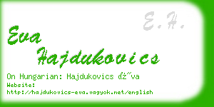 eva hajdukovics business card